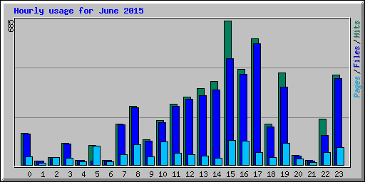 Hourly usage for June 2015